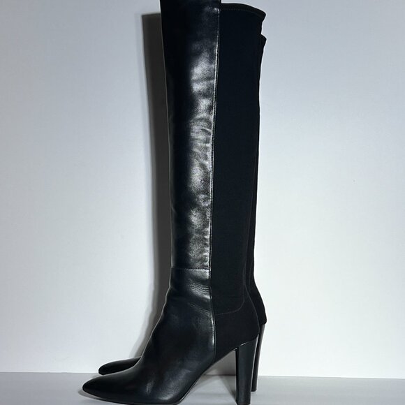 Stuart Weitzman Black Over the Knee 50/50 High Heel Boot Sz 8 - Picture 7 of 15